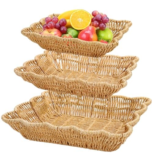 3-Pack Poly Wicker Baskets