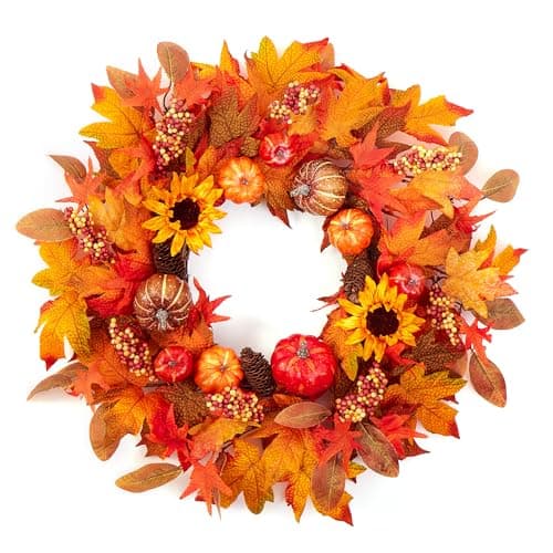 Sunflower Pumpkin Wreath