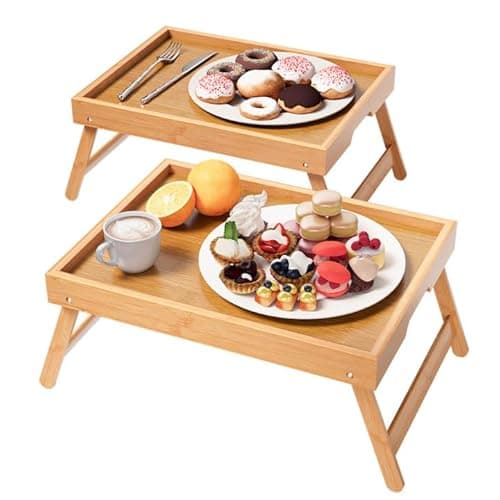 2-Pack Bamboo Bed Trays