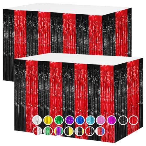 Black & Red Metallic Skirt