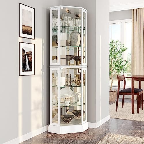 BELLEZE Glass Display Curio Cabinet