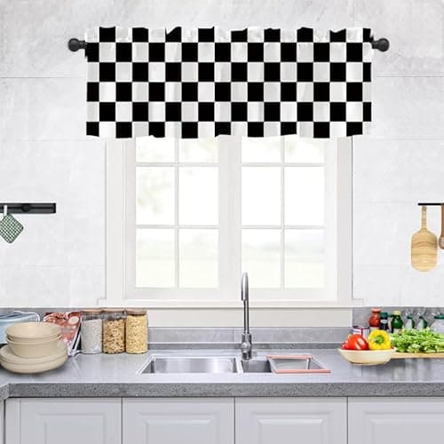 Checkerboard Kitchen Valance