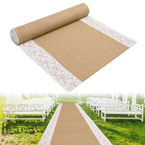 moonoom Burlap Aisle Runner