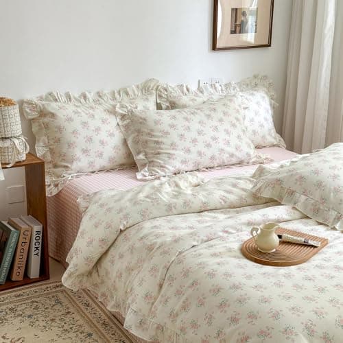 Pink Floral Cotton Ruffle