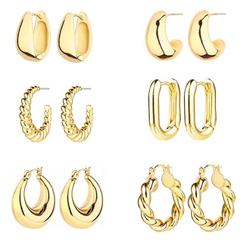 Elegant Gold Hoop Earring Set