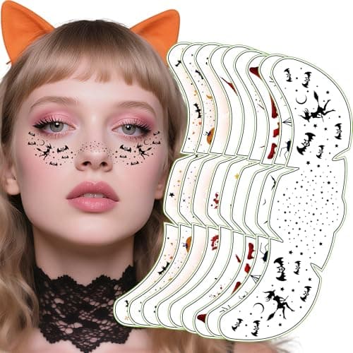 Halloween Bat Face Tattoos
