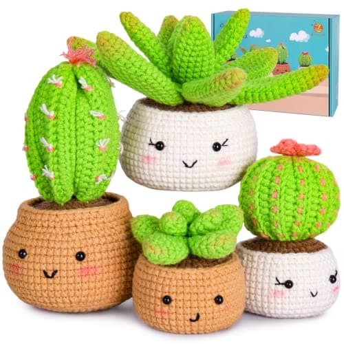 4-Pack Crochet Plant Set