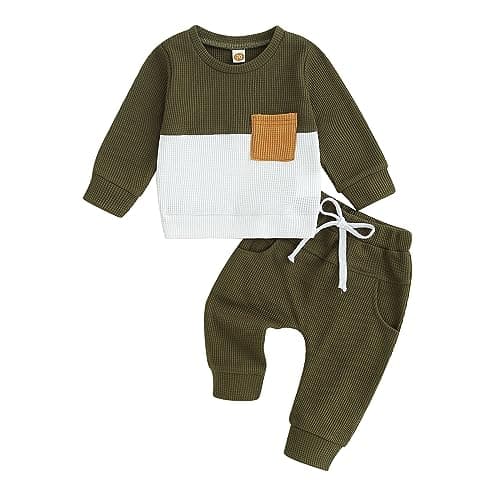 Waffle Contrast Sweat Set