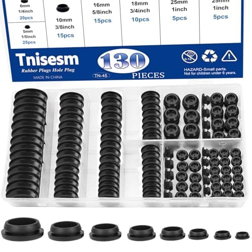 130Pc Black Rubber Plugs