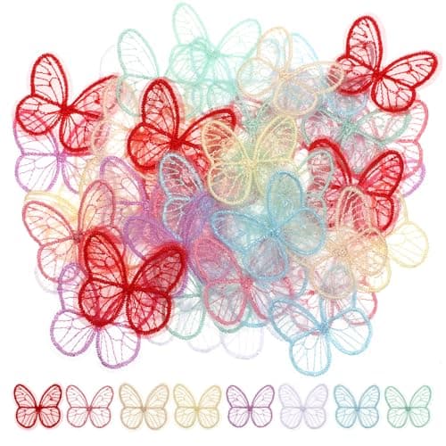 50-Pack Embroidered Butterflies