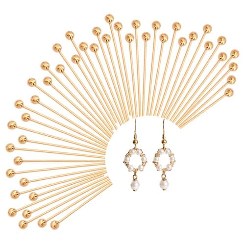 14K Gold Ball Pins