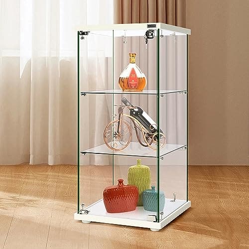 VIVOHOME Glass Display Cabinet