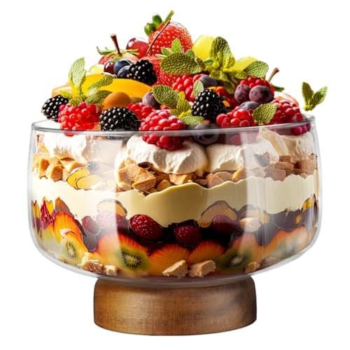 Trifle Bowl with Wood Stand