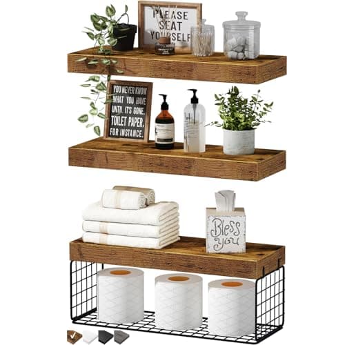 Farmhouse Floating Bathroom Shelves