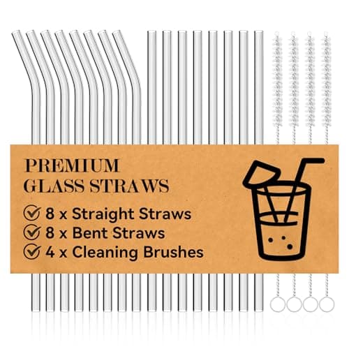 20-Pack Glass Straws
