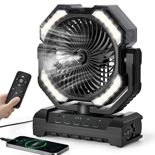 Camping Power Misting Fan