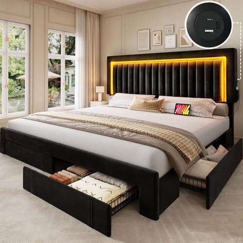 YITAHOME LED King Bed