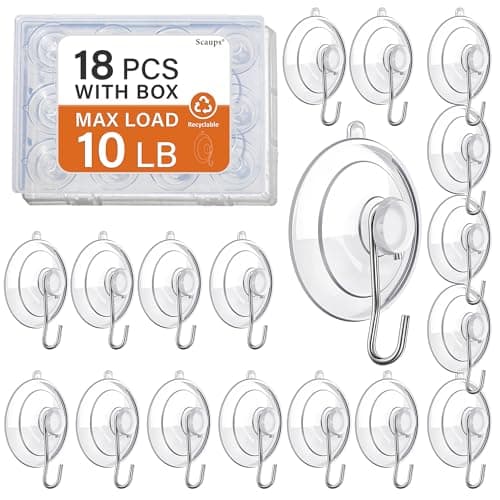 18-Pack Suction Hooks