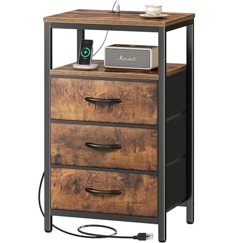 Huuger Nightstand with Charging Station