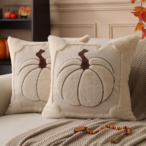 Embroidered Pumpkin Pair