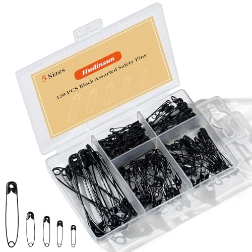 Black Safety Pins Assortment