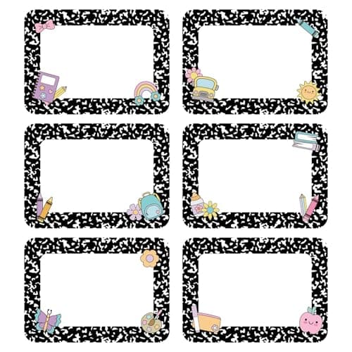 Black & White Name Stickers