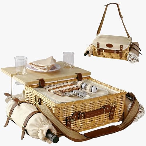 Large Wicker Picnic Kit