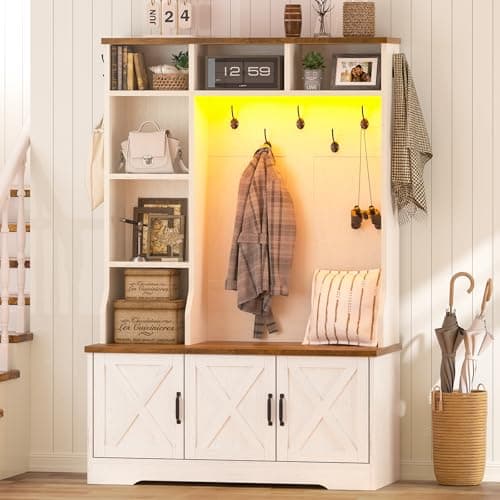 LED Hall Tree Bench