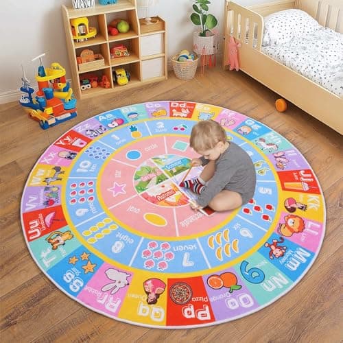 Interactive ABC Round Rug