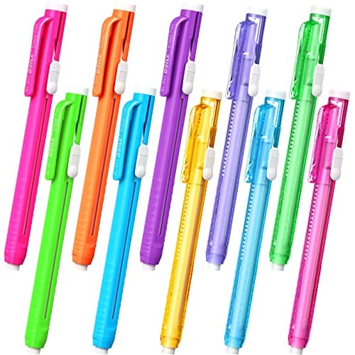 10-Pack Retractable Erasers