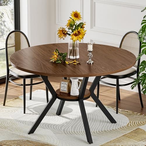 Compact Round Table with Storage