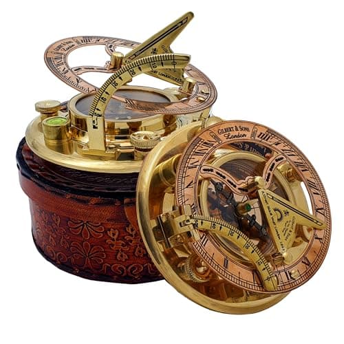 Antique Brass Sundial Compass