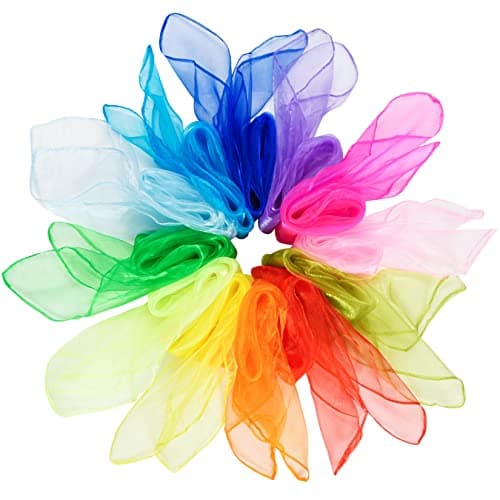 12 Silk Juggling Scarves