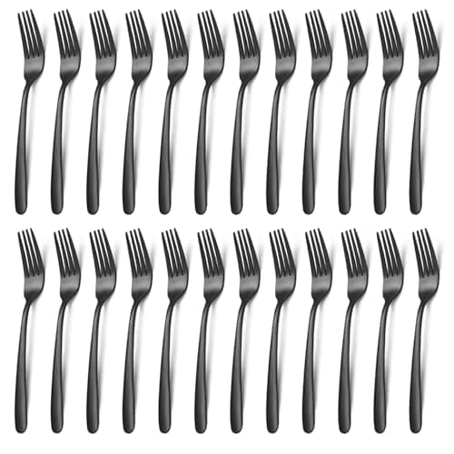 Sleek Black Cutlery Forks