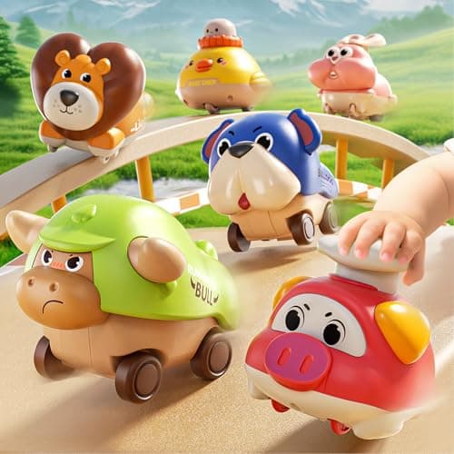 Six Animal Push Cars