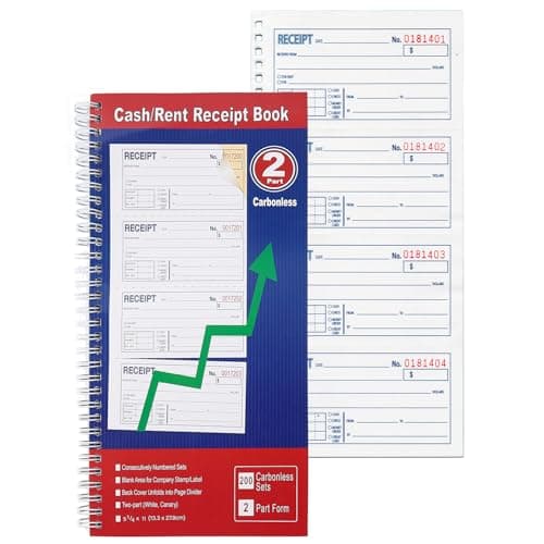 Spiral-Bound Cash Receipts