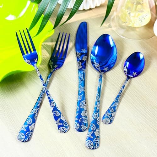 Seashell Blue Flatware Set
