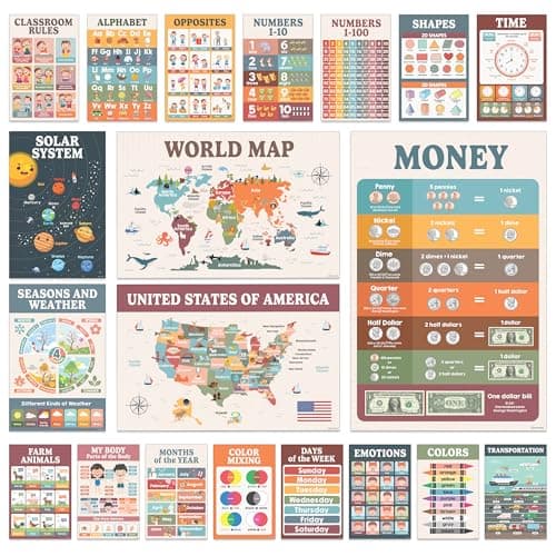 Boho Preschool Poster Set