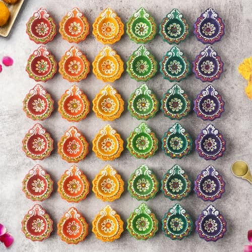 Handpainted Clay Diya Pack