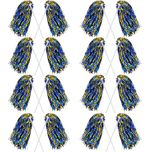 16-Pack Blue & Gold Poms