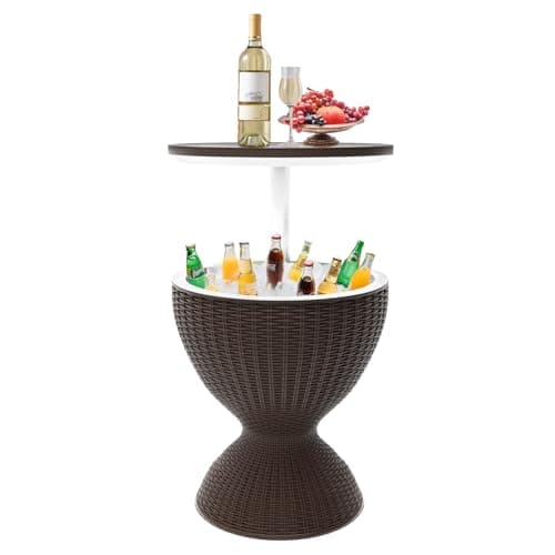 Adjustable Rattan Cooler Table